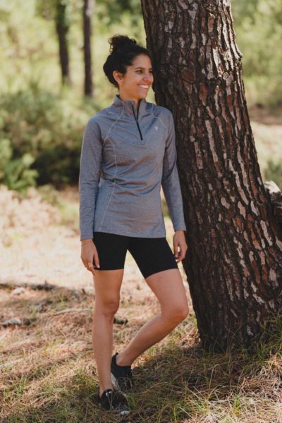 2 t shirt manches longues recycle gris chine vue face